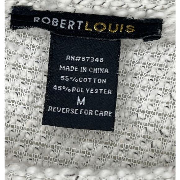 Robert Lewis Size Medium Ivory Chunky Knit Swim Cover Dress Beach Lace Up Sides - Picture 5 of 8